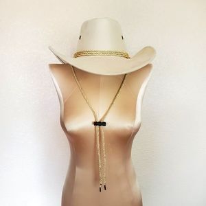 Faux white Suede cowboy hat